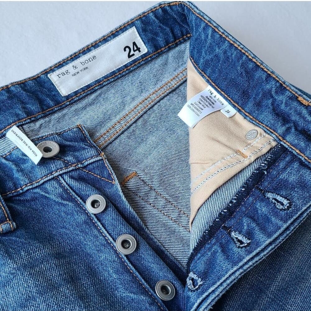 Rag & Bone Rosa Mid-Rise Ankle Boyfriend Clean Mick Blue Jeans Womens Sz 24 EUC - Picture 10 of 16